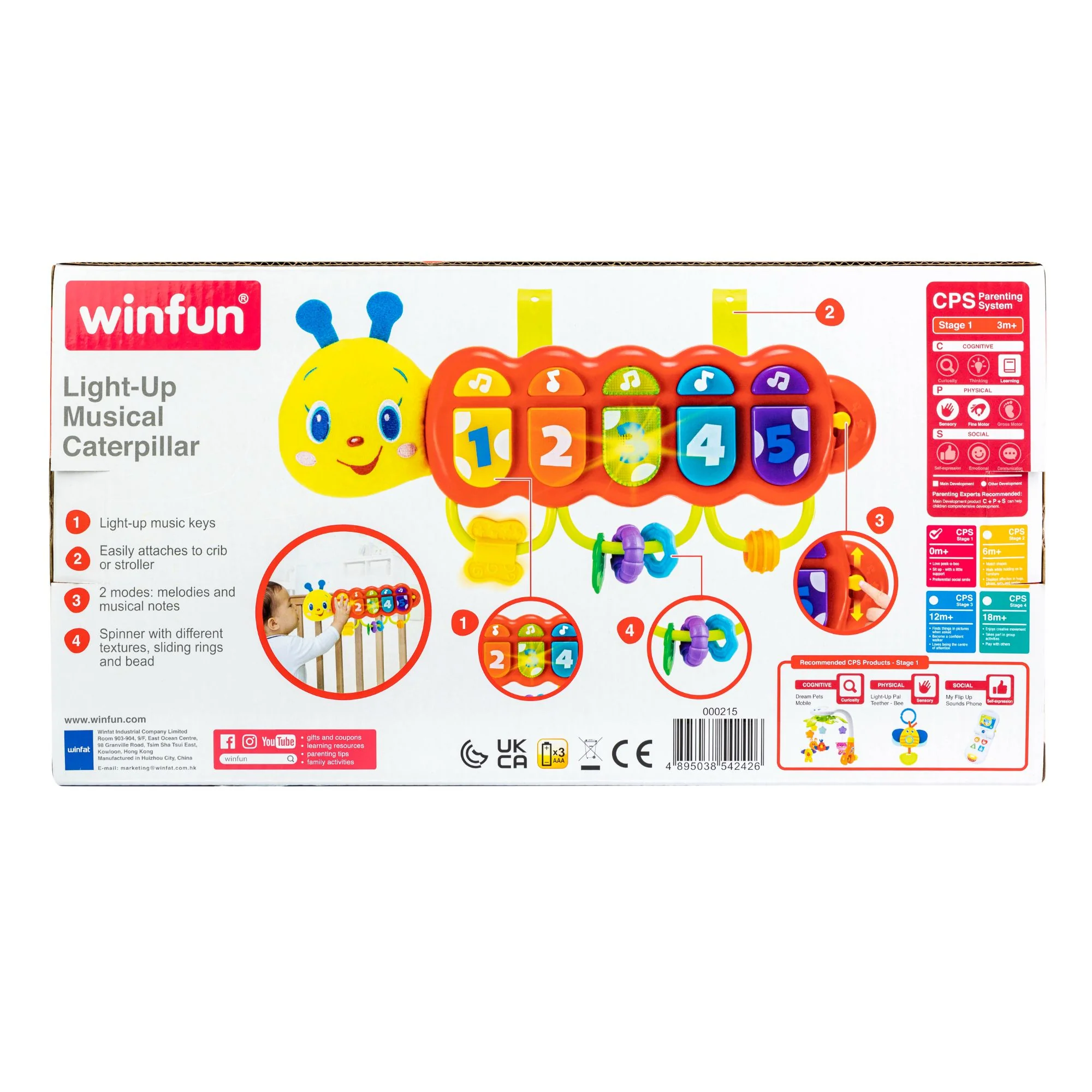 Winfun Light Up Musical Caterpillar - Image 2
