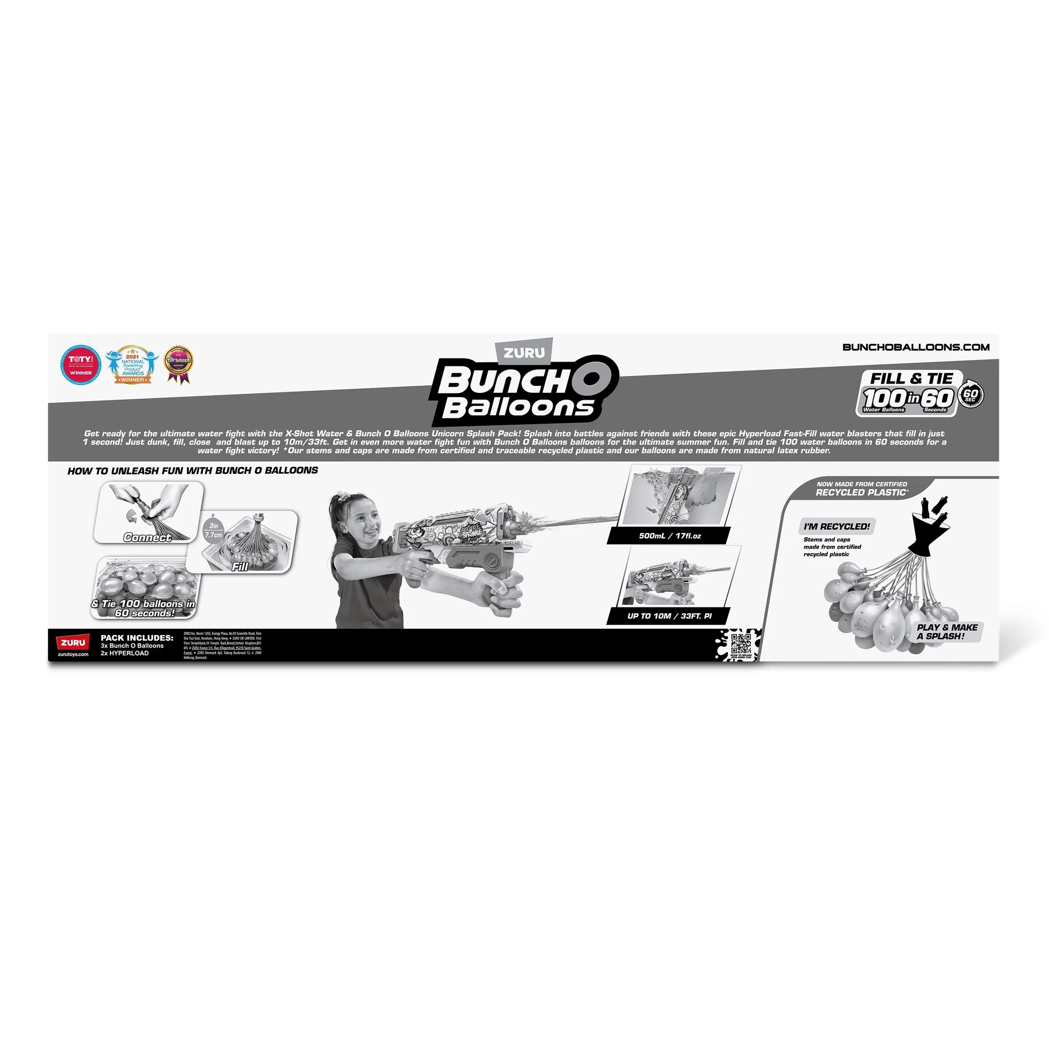 ZURU XSHOT Water & Bunch O Balloons Unicorn Hyperload Fast Fill 2 Splash Pack - Image 7